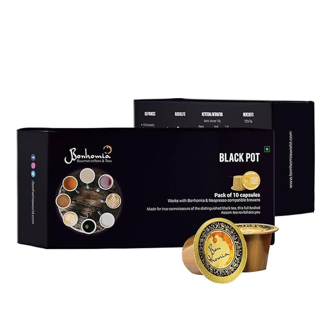 Bonhomia Black Pot - Rich & Sophisticated Tea, Nespresso Compatible Pods - Lemon