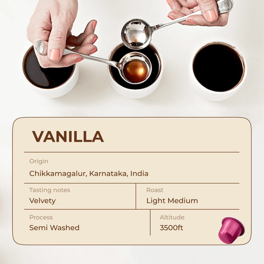 Bonhomia Vanilla Coffee Pods | Nespresso Compatible Aluminum Capsules | AAA Grade Beans
