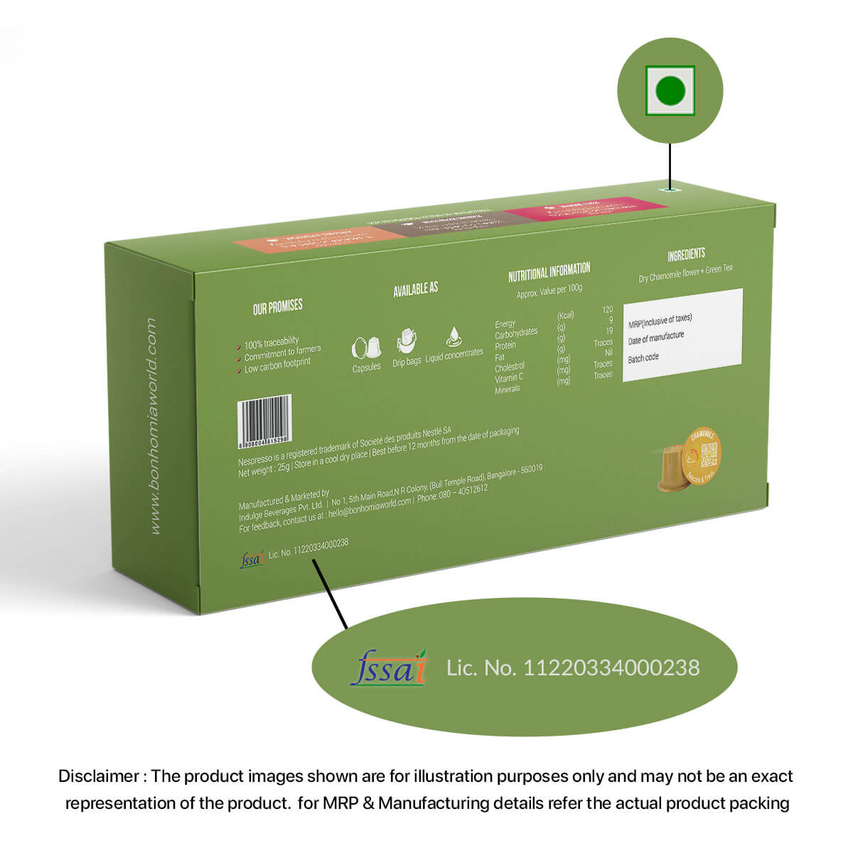 Chamomile - Delicate & Fresh Tea | Nespresso Compatible Pods | Tea Capsules