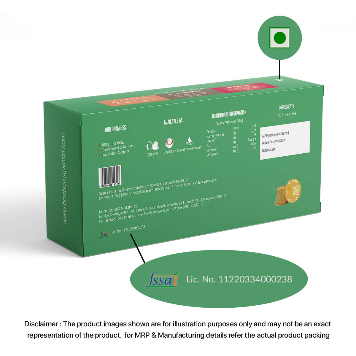 Green Peace - Vegetal & Bright Tea | Nespresso Compatible Pods | Tea Capsules