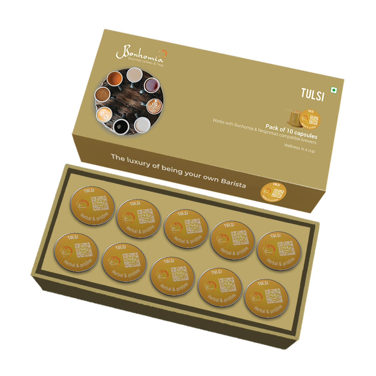 Tulsi - Herbal & Pristine Tea Nespresso Compatible Pods | Tea Capsules