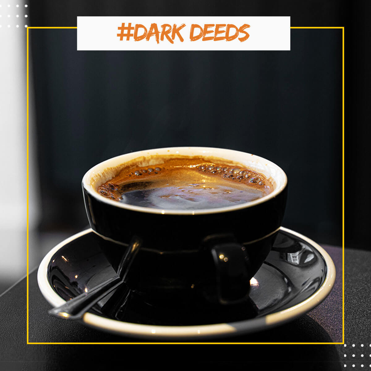 Dark Deeds Espresso Pods | Medium Dark Roast | Aluminum Capsules | Nespresso Compatible | Intensity 8/10 | Premium AAA Grade Beans