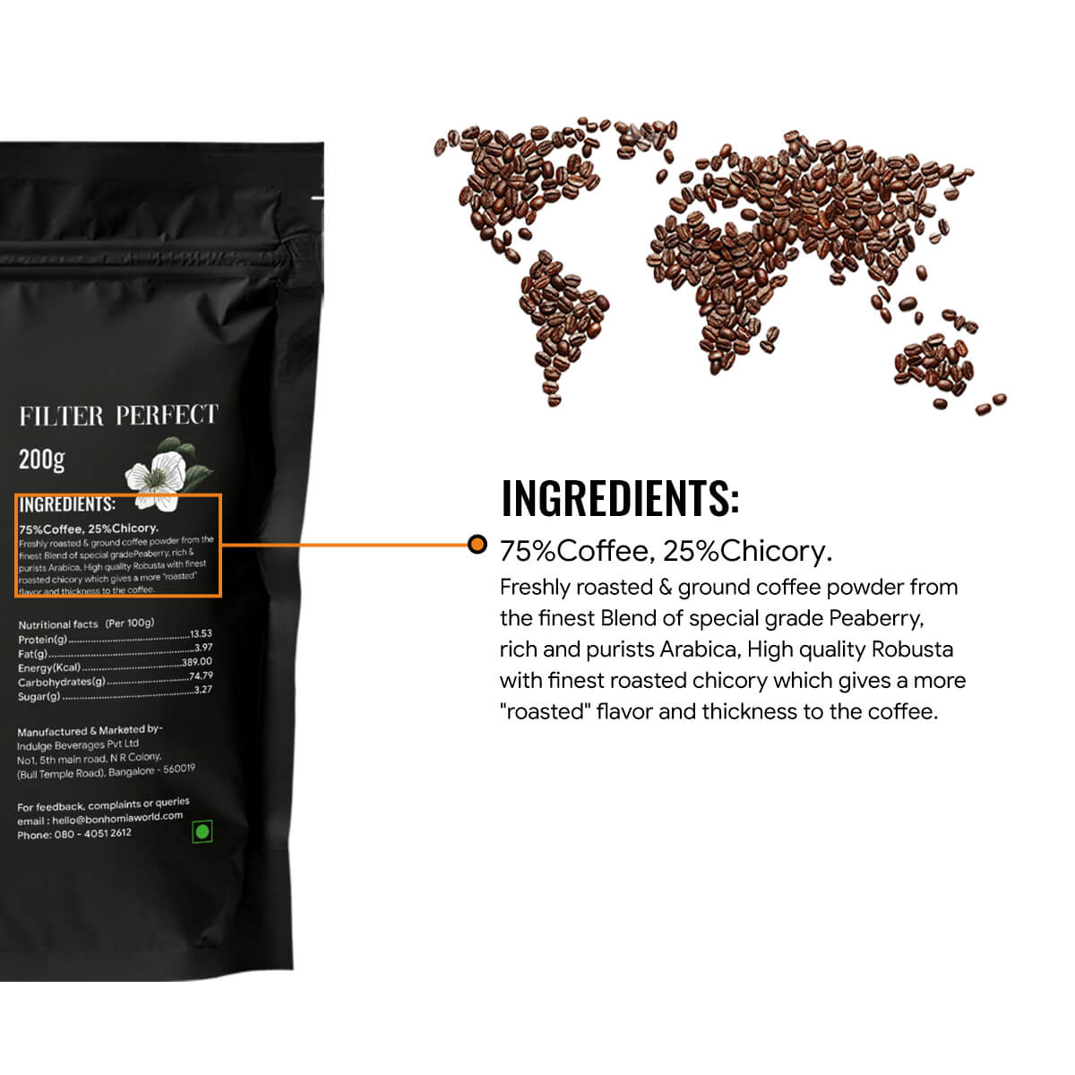 Premium Filter Coffee Powder | Ground Coffee | 200 Gms