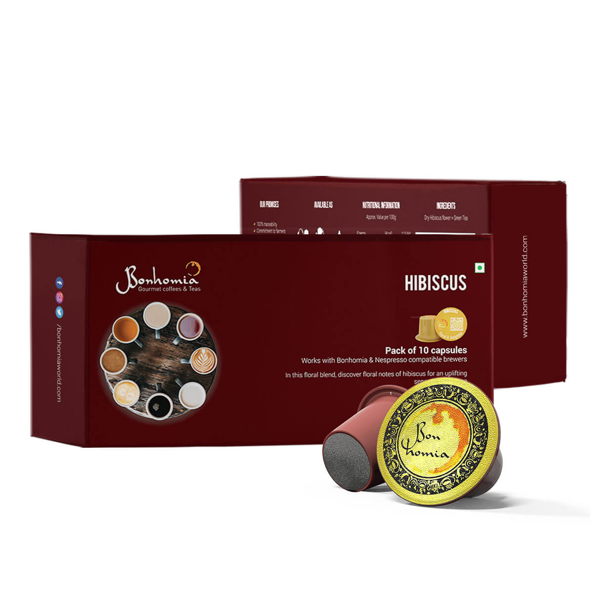 Hibiscus - Floral & Delightful Tea | Nespresso Compatible Pods | Tea Capsules