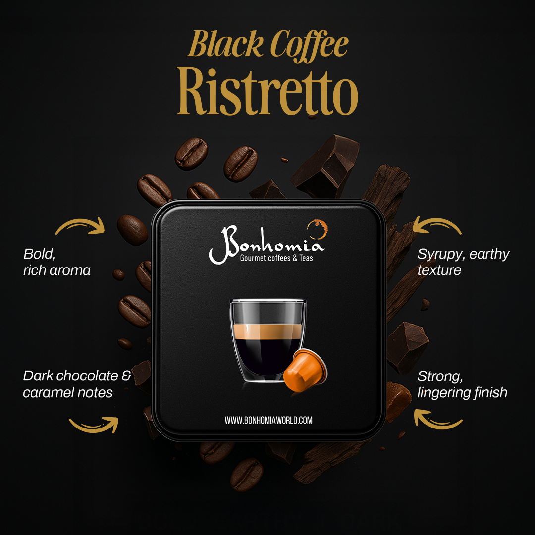 Ristretto Espresso Pods - Intensity 10/10 | Dark Roast | Nespresso Compatible | AA+ Grade Beans | Aluminum Capsules