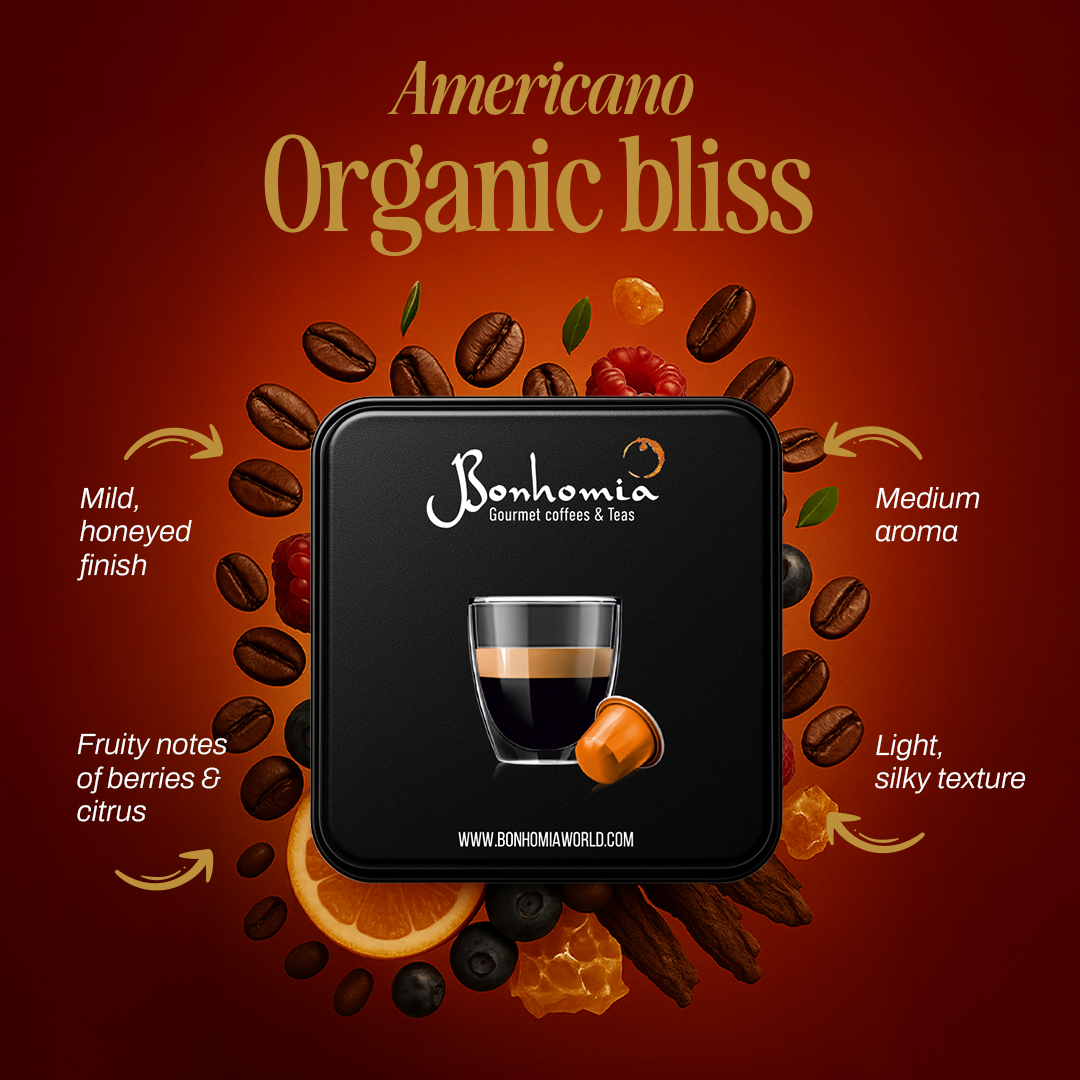 Organic Bliss Espresso Pods - Intensity 4/10 | Nespresso Compatible | Medium Roast | Premium AA+ Grade Beans | Aluminum Capsules