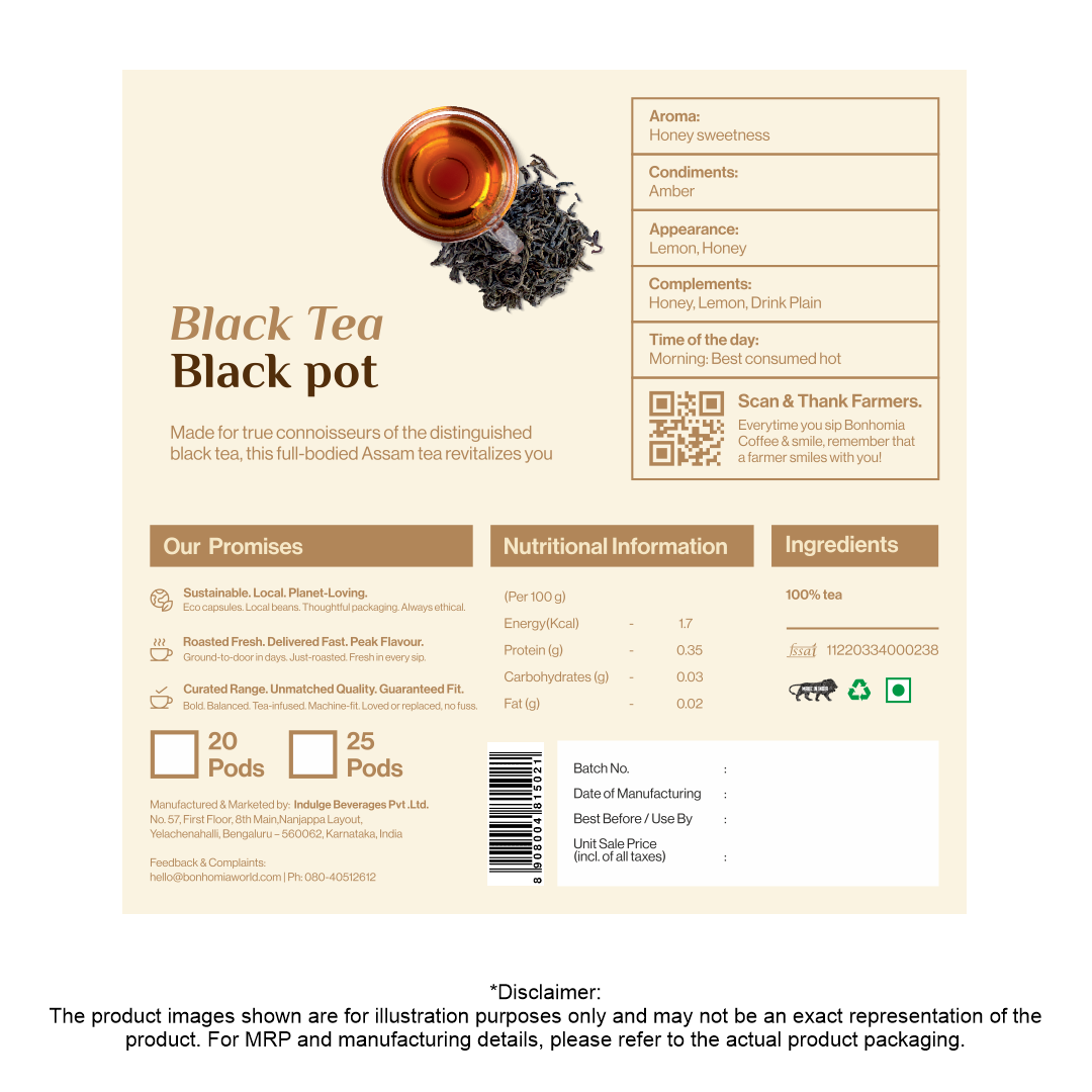 Black Pot – Rich & Sophisticated Assam Black Tea Pods (Nespresso Compatible)