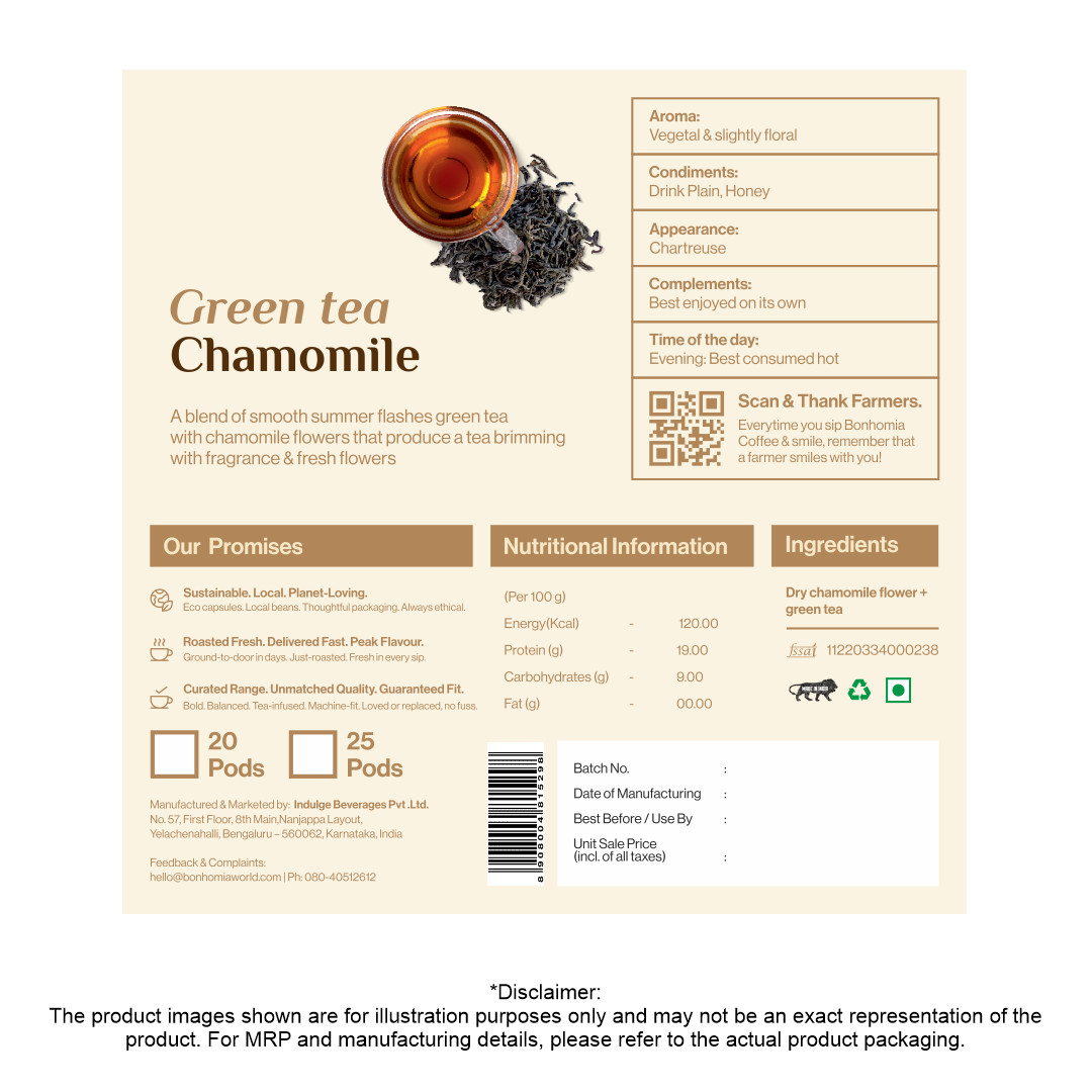 Chamomile - Delicate & Fresh Tea | Nespresso Compatible Pods | Tea Capsules