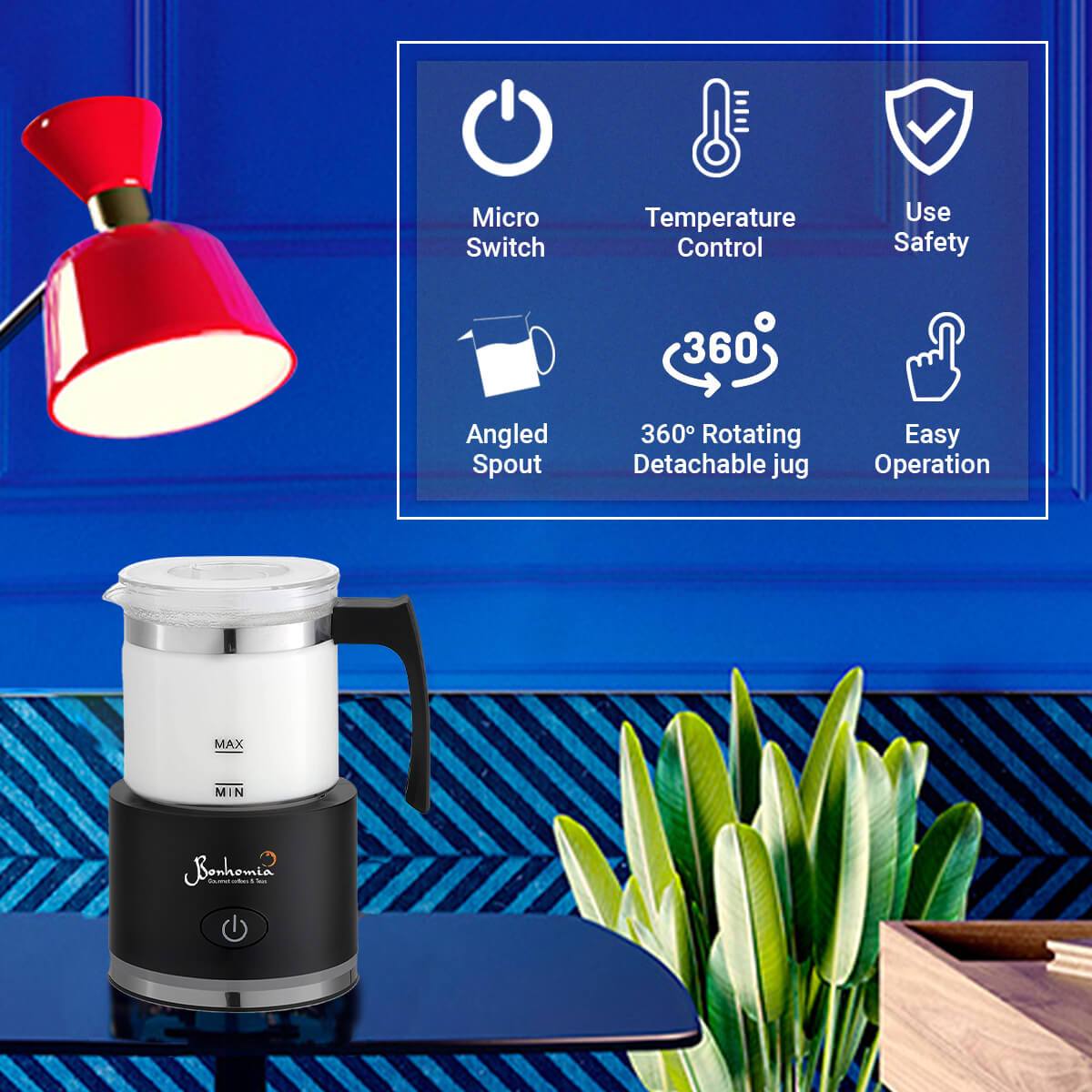 Boho Single Serve Espresso Coffee Brewer | Nespresso Compatible | Free Milk frother | Free 60 Assorted Coffee Pods | Designer Cups