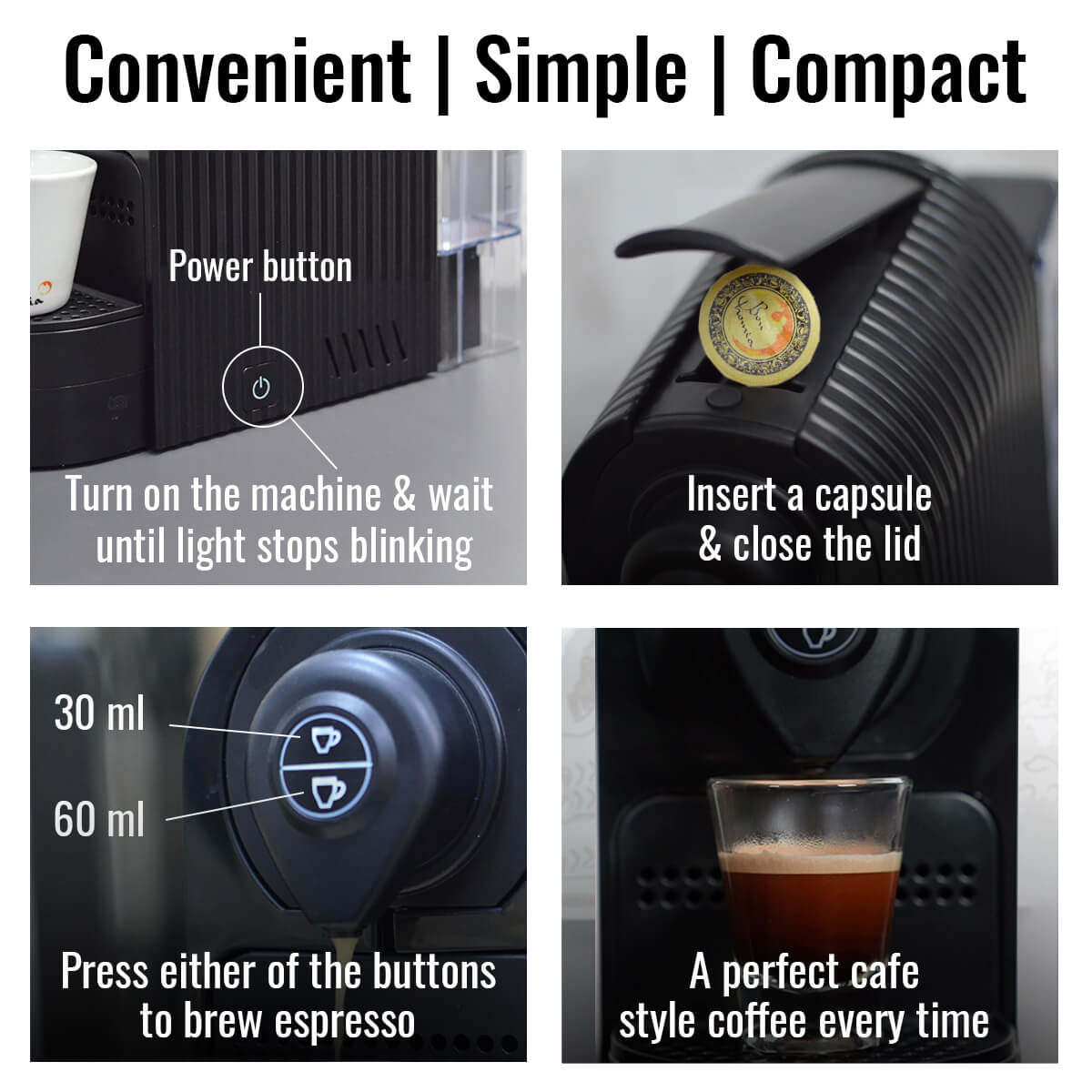 Boho Single Serve Espresso Coffee Brewer | Nespresso Compatible | Free 20 Assorted Coffee Pods
