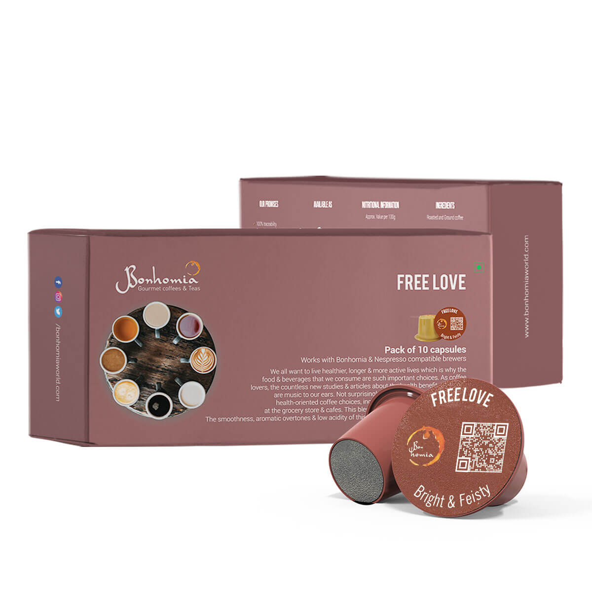 New Capsule Design | Assorted Coffee Combo - Free Love, Black Veil & Hazelnut | Best Nespresso Compatible Coffee Pods | 30 Coffee Capsules