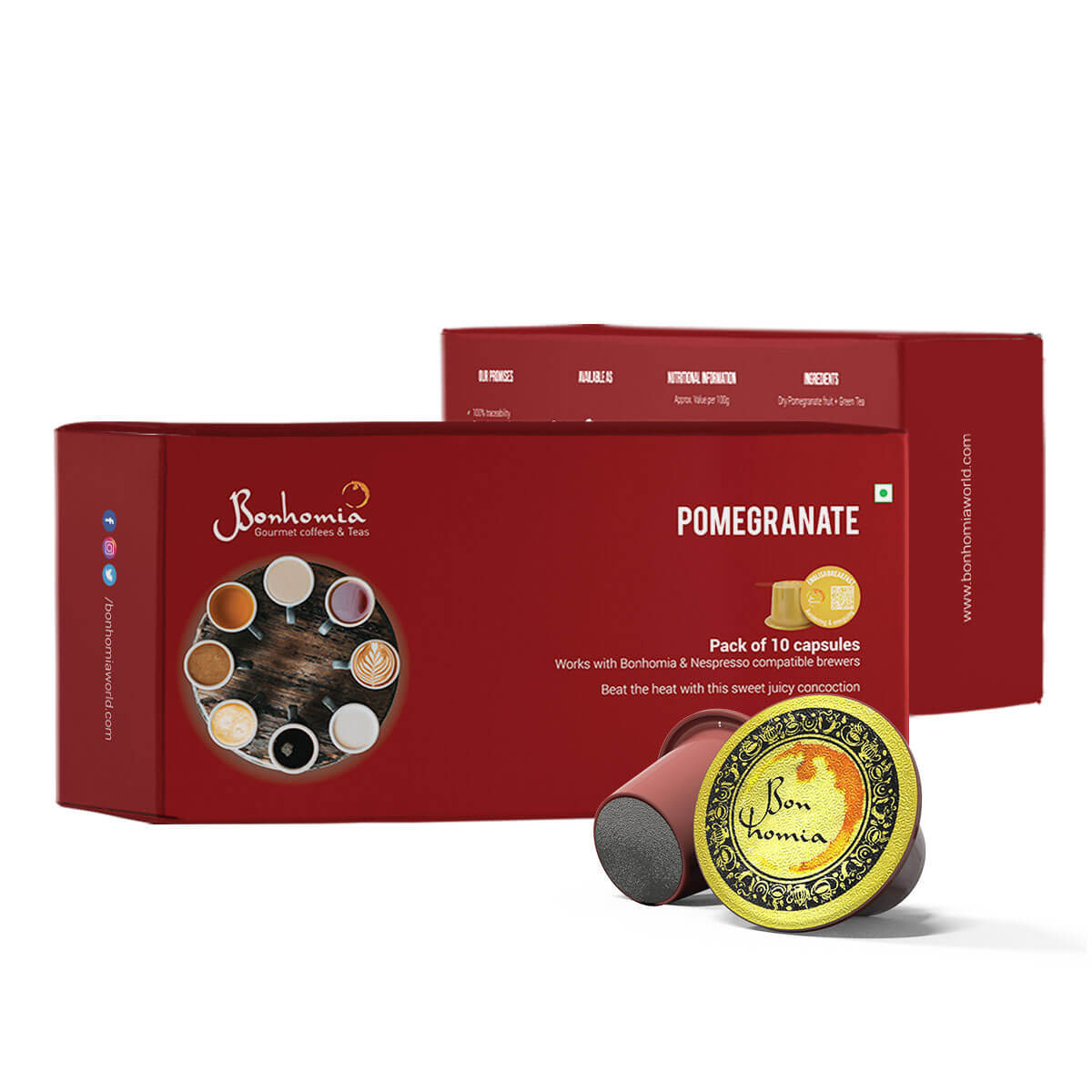 Pomegranate - Juicy & Rejuvenating Tea | Nespresso Compatible Pods | Tea Capsules